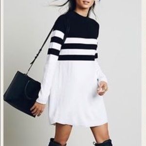 Free People Small sweat dress black and white